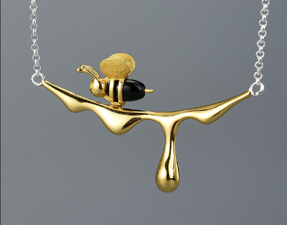 Dripping Honey Pendant Necklace 925 Sterling Silver