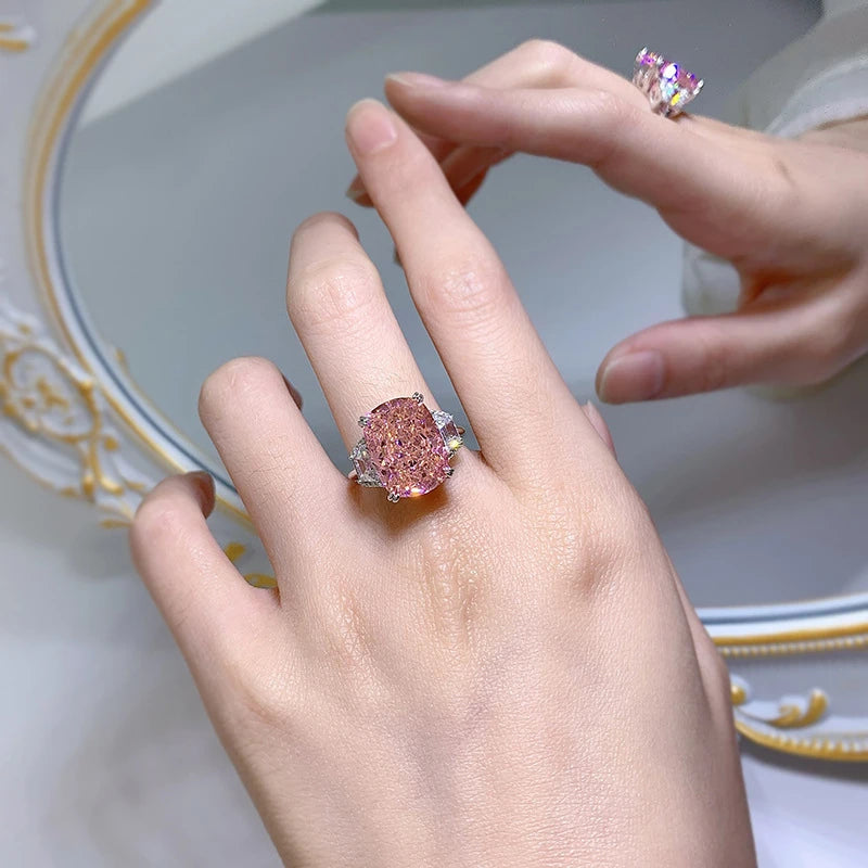 Padparadscha Pink 5.16 Ct Lab Grown Diamond Ring