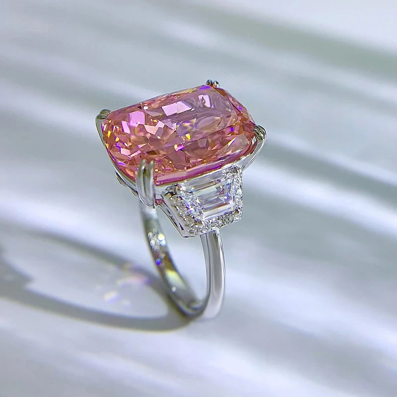 Padparadscha Pink 5.16 Ct Lab Grown Diamond Ring