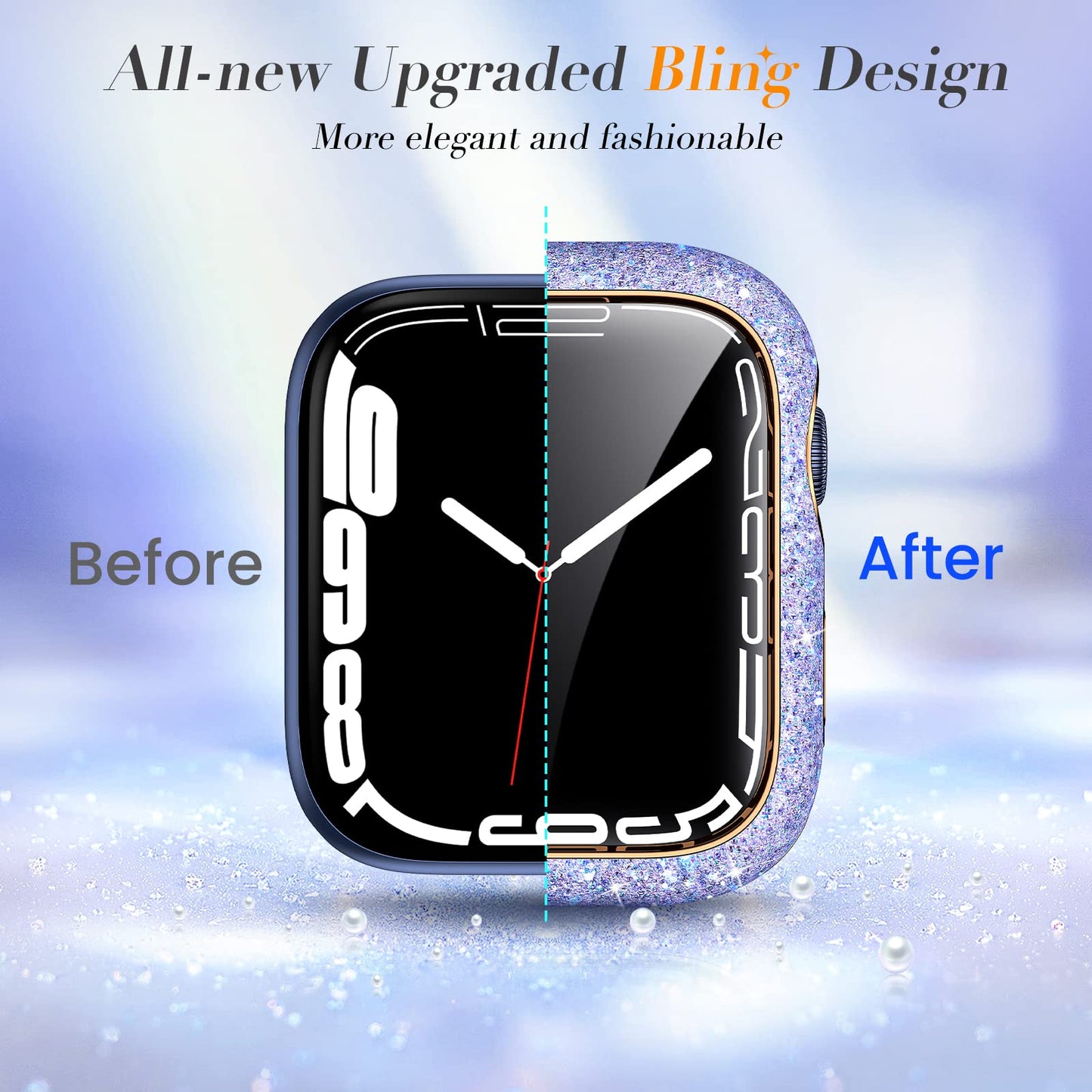 Bling Cover Bumper Screen Protector Glass for Apple Watch