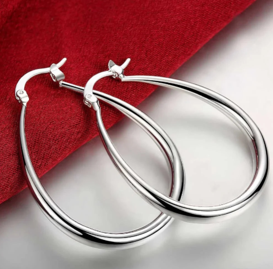 Suytable's Sterling Silver Smooth Circle Big Hoop Earrings