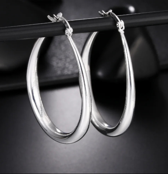 Suytable's Sterling Silver Smooth Circle Big Hoop Earrings