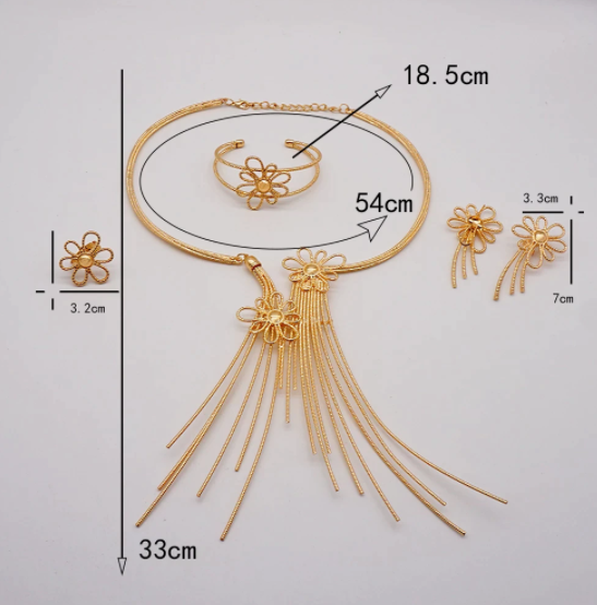 24K Gold Color Fine Jewelry Set