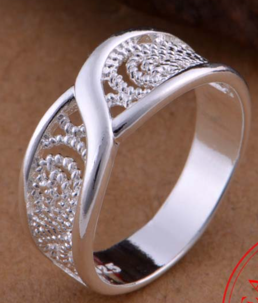 Vintage Hollow Pattern Wedding 925 Silver Ring