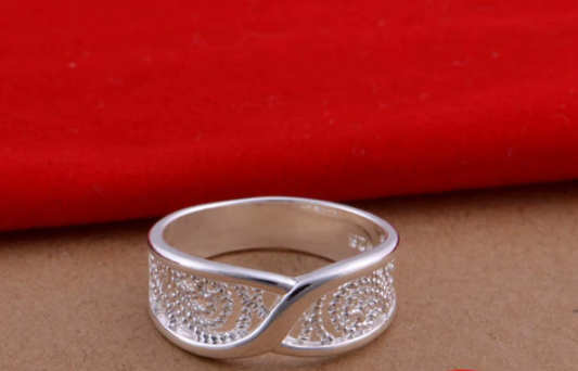 Vintage Hollow Pattern Wedding 925 Silver Ring