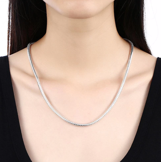 925 Sterling Silver Chain and Bracelet Set