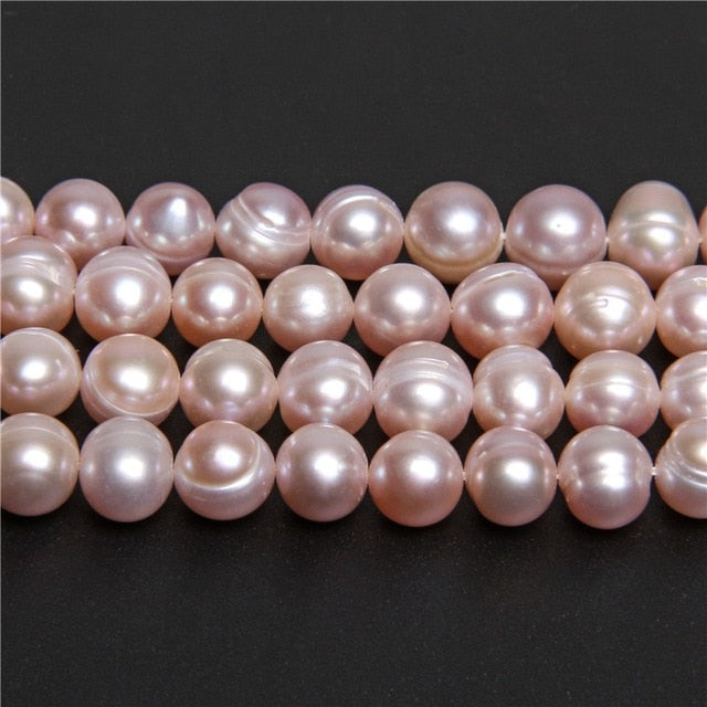 No Metal  Multi-Color Single Strand Freshwater Pearl Necklace