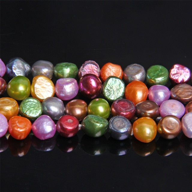 No Metal  Multi-Color Single Strand Freshwater Pearl Necklace