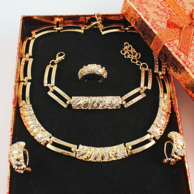 African CZ Crystal Jewelry Set