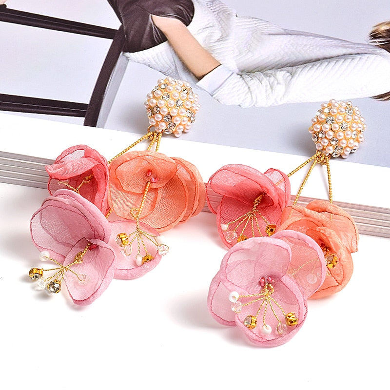 New Arrival Colorful Flower-Shaped Drop Earrings