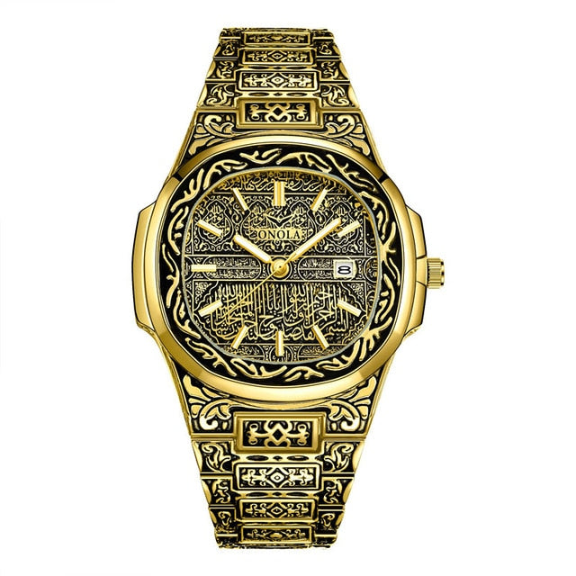 Golden Retro Men's Dress Watch