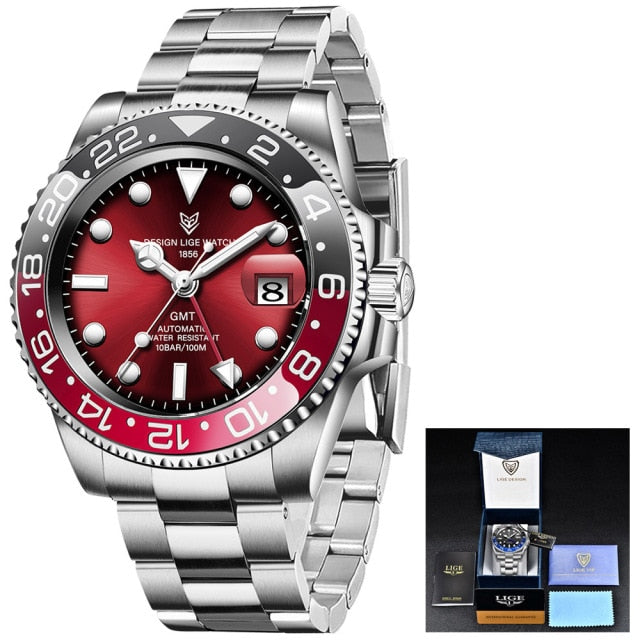 LIGE Men's Automatic Mechanical Water Resistant  Luxury Wristwatch
