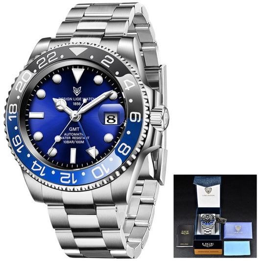 LIGE Men's Automatic Mechanical Water Resistant  Luxury Wristwatch