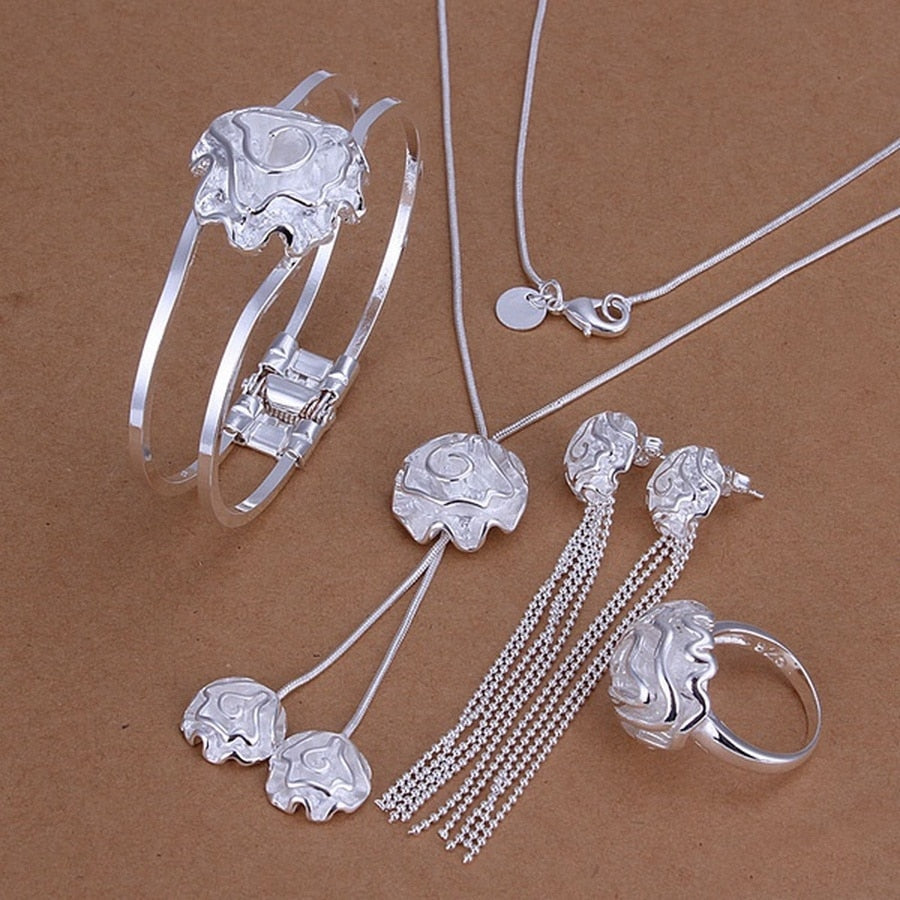 s925 Solid Sterling Silver Jewelry Set