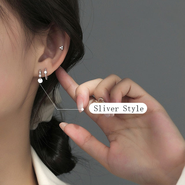 Solid 925 Sterling Silver Stud Earrings