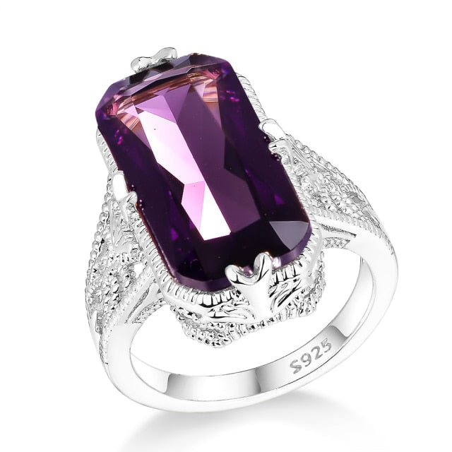 Sterling Silver Amethyst Gemstone Ring